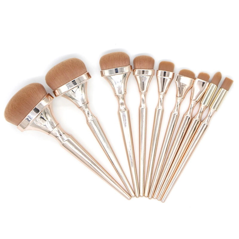 Toothbrush 9 Pieces Foundation Contour Brushes Set Makeup Brush Rose Gold High End Maquiagem Cosmetic Tools Ins Popular Brush