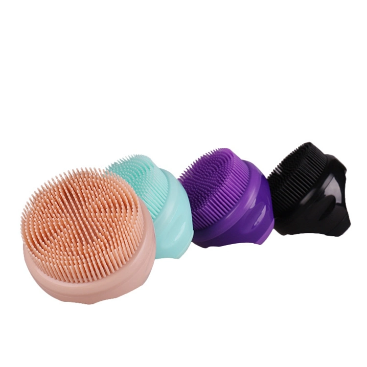 Silicone Shower Brush Body &amp; Face &amp; Short Body Wash, Bath Exfoliating Skin Massage Scrubber