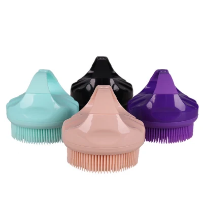 Silicone Shower Brush Body & Face & Short Body Wash, Bath Exfoliating Skin Massage Scrubber