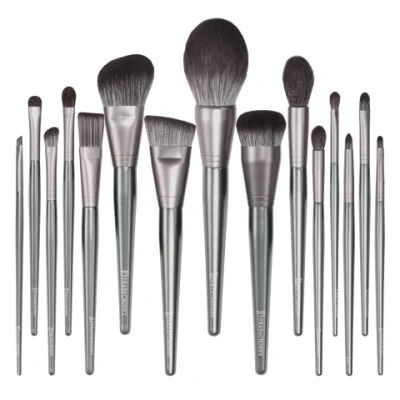 Synthetic Bristle Goat Hair Makeup Brushes 15 PCS Wood Handle, Private Label Brushes Natural Hair Makeup Brush